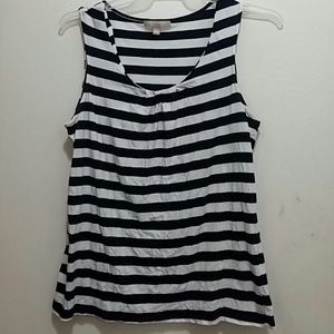 Banana Republic blue white striped blouse SZ large